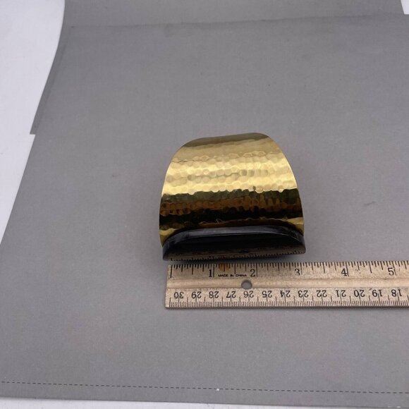 Bisjoux Solid Brass Handmade Hammered Textured Wide Tahiti Cuff Bracelet - Picture 9 of 9